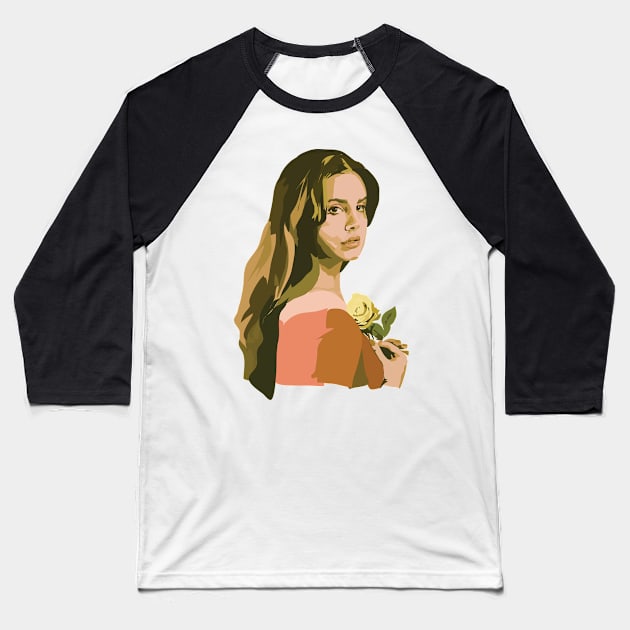 Lana With Rose Baseball T-Shirt by annamckay